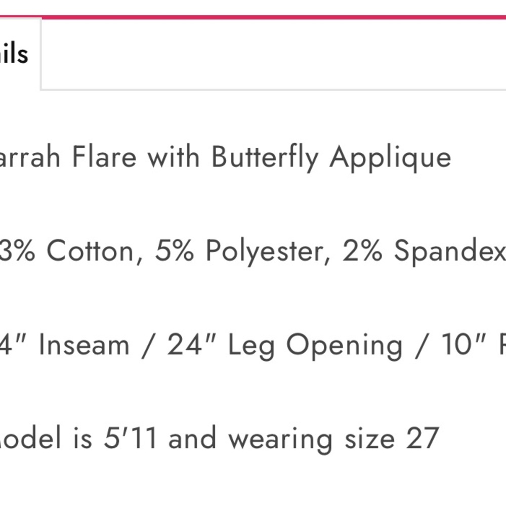 DRIFTWOOD Women's High Rise Jeans with Butterfly Applique